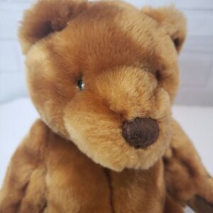 Adorable Vintage Soft Velvets Brown Teddy Bear Plush 8" Stuffed Animal Baby Toy